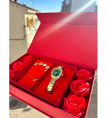 PACK ROJO CON RELOJ...