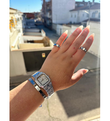 RELOJ CRISTAL ACERO INOX