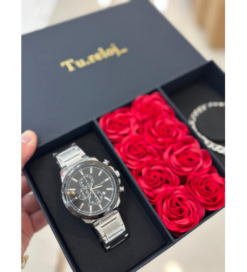 PACK NEGRO FLORES DE HOMBRE