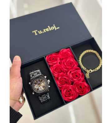 PACK NEGRO FLORES DE HOMBRE