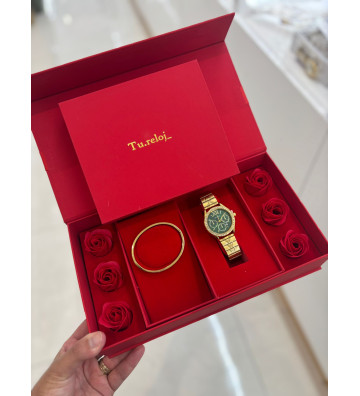 PACK ROJO CON RELOJ VERDE
