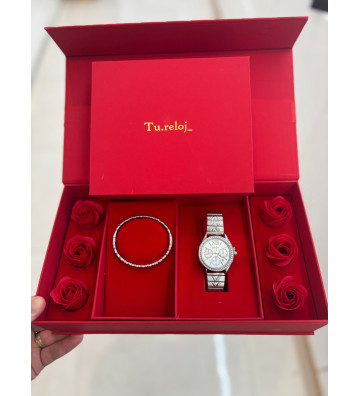 PACK ROJO CON RELOJ VERDE