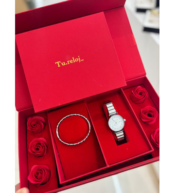 PACK ROJO CON RELOJ VERDE