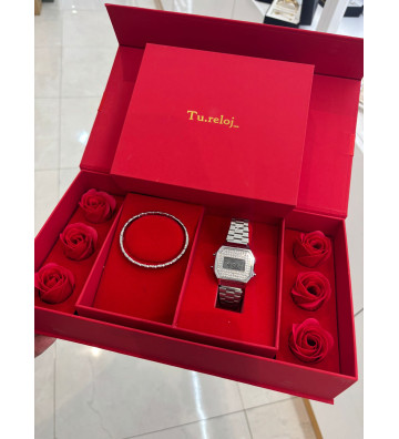 PACK ROJO CON RELOJ DIGITAL